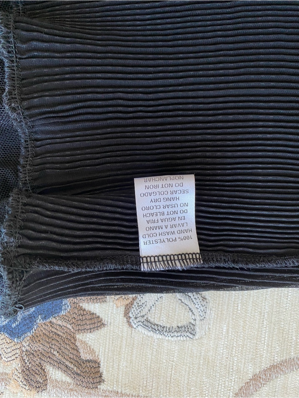 LOVE CULTURE NWOT Black Micro Pleated Ruffle Blouse Top - Size M - Picture 9 of 9